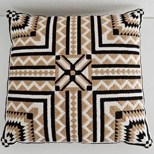 Vintage Retro Geometric Embroidered Throw Pillow